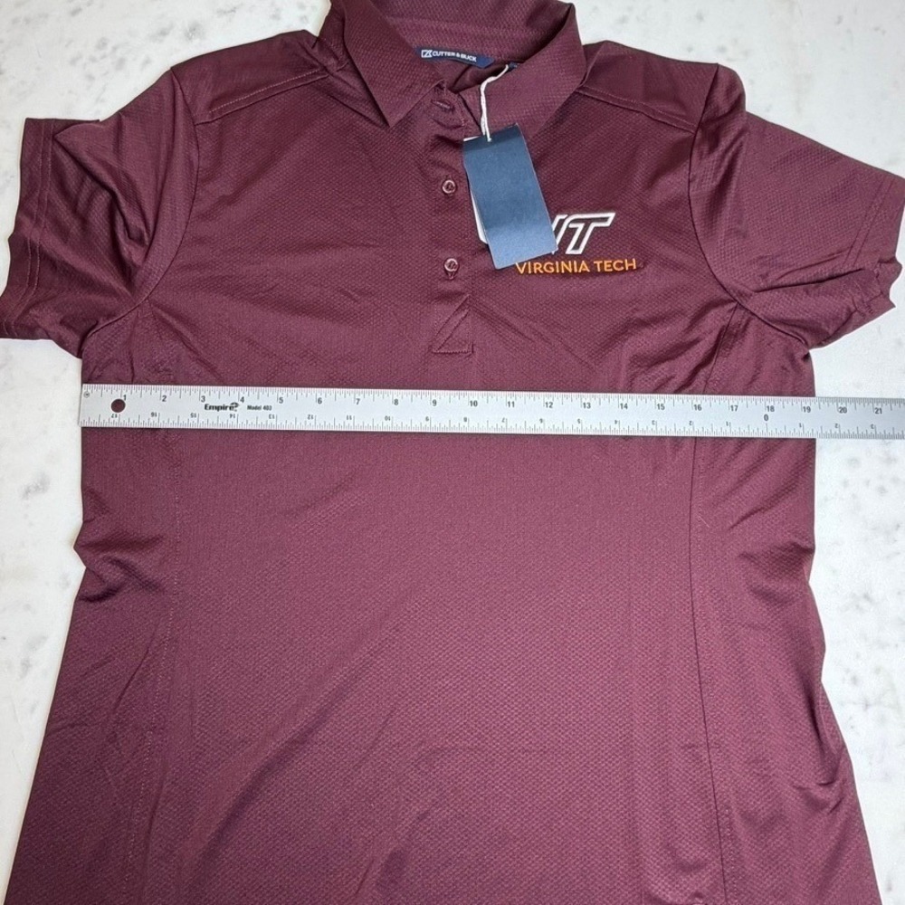 Cutter‎ & Buck Virginia Tech Polo Shirt Womens Large Maroon NEW VT Hokies NWT - Picture 8 of 8